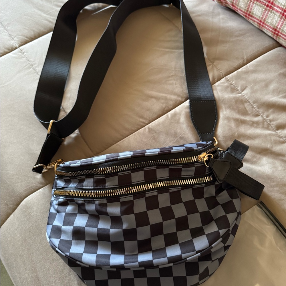 Checkered Black and Gray Women's Bag